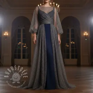 Feintüll ROYAL SPARKLE dark grey silver