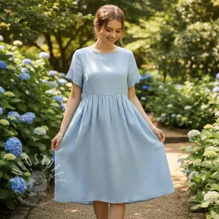 Leinen mit Baumwolle Lico light blue