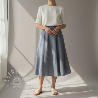 Leinen mit Baumwolle Fishbone navy