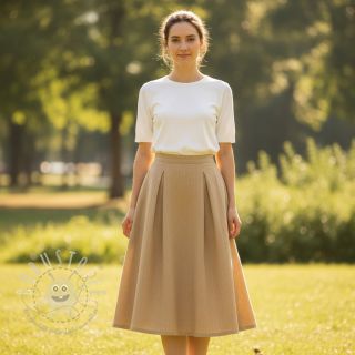 Leinen mit Baumwolle Fishbone camel