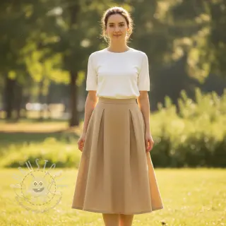 Leinen mit Baumwolle Fishbone camel