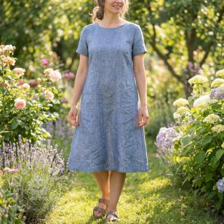 Leinen mit Baumwolle Fishbone light jeans