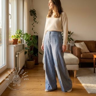 Leinen mit Baumwolle Fishbone light jeans