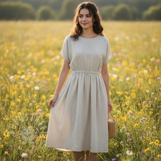 Leinen mit Baumwolle Lira mini stripe beige