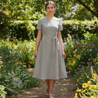 Leinen mit Baumwolle Lira medium stripe black