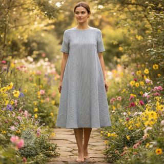 Leinen mit Baumwolle Lira mini stripe jeans