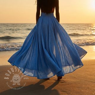 Leinen mit Baumwolle Fishbone cobalt