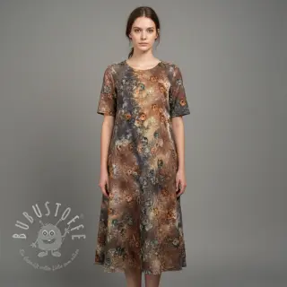 Baumwollstoff TIE DYE EMBROIDERY Poppy design M