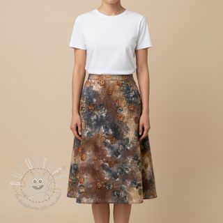 Baumwollstoff TIE DYE EMBROIDERY Poppy design M