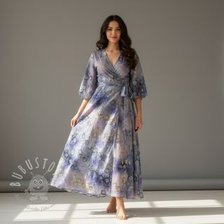 Baumwollstoff TIE DYE EMBROIDERY Poppy design T