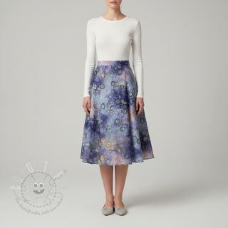 Baumwollstoff TIE DYE EMBROIDERY Poppy design T