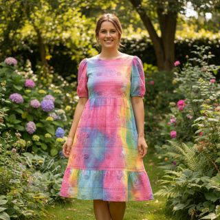 Baumwollstoff EMBROIDERY Tie dye Della design B