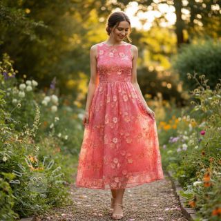 Baumwollstoff TIE DYE EMBROIDERY Poppy design K