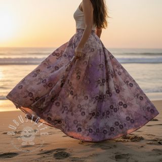 Baumwollstoff TIE DYE EMBROIDERY Poppy design J