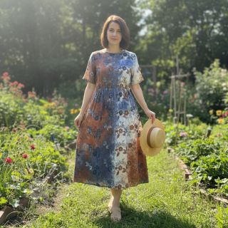 Baumwollstoff TIE DYE EMBROIDERY Poppy design I