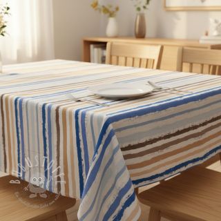 Baumwollstoff Big stripes Snoozy old blue