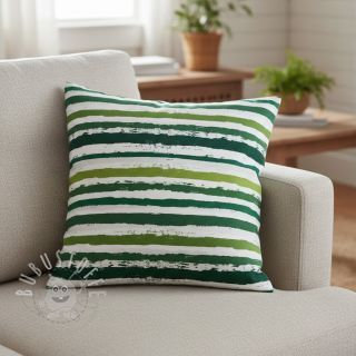 Baumwollstoff Big stripes Snoozy camo green