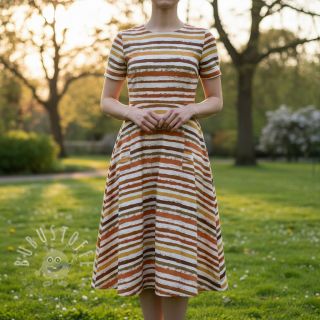 Baumwollstoff Big stripes Snoozy brick