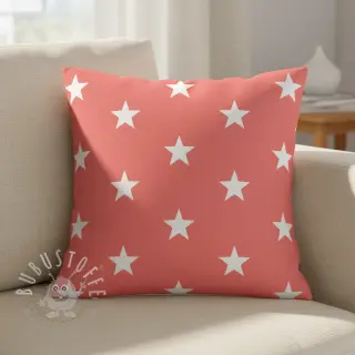 Baumwollstoff Stars coral