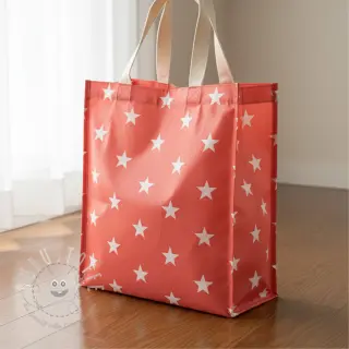 Baumwollstoff Stars coral