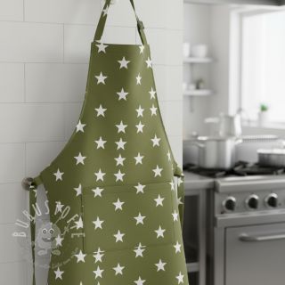 Baumwollstoff Stars green