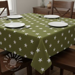 Baumwollstoff Stars green