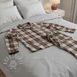 Baumwollstoff YARN DYED CHECK BRUSHED brown