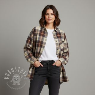 Baumwollstoff YARN DYED CHECK BRUSHED brown