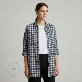 Baumwollstoff YARN DYED CHECK BRUSHED Silva design B