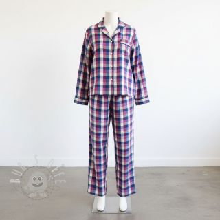 Baumwollstoff YARN DYED Square cerise