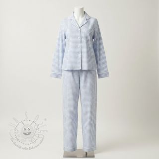 Baumwollstoff YARN DYED CHECK BRUSHED light blue