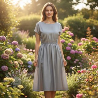 Baumwollstoff popeline metal grey