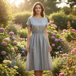 Baumwollstoff popeline metal grey
