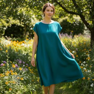 Baumwollstoff popeline forest petrol