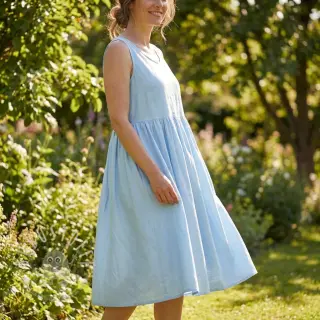 Baumwollstoff popeline blue