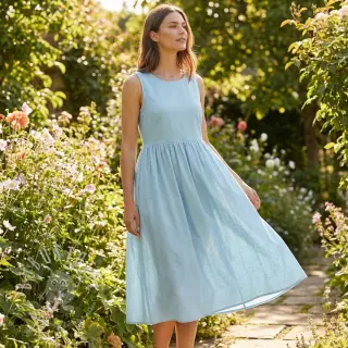 Baumwollstoff popeline light blue