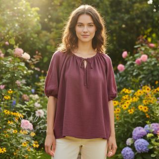 Baumwollstoff SLUB WASHED mauve
