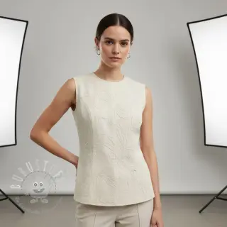 Baumwollstoff EMBROIDERY GABARDINE Luana natural