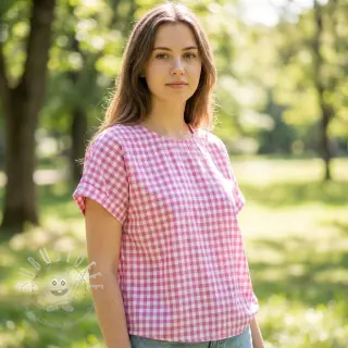 Baumwollstoff Check pink