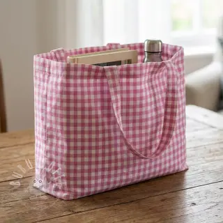 Baumwollstoff Check pink