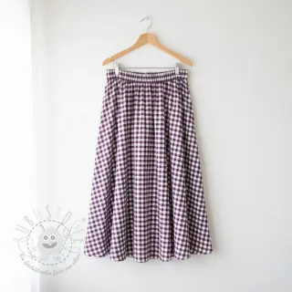 Baumwollstoff Check aubergine