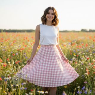 Baumwollstoff Check old rose