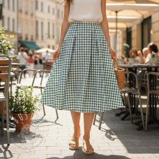 Baumwollstoff Check teal