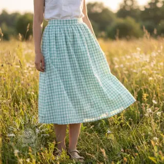 Baumwollstoff Check mint