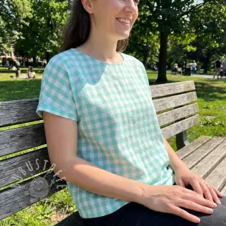 Baumwollstoff Check mint