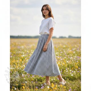 Baumwollstoff Check grey