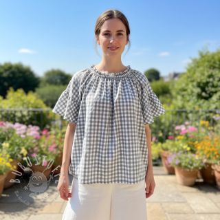 Baumwollstoff Check grey