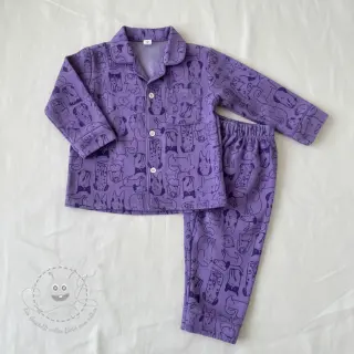 Baumwollstoff FLANNEL Dogs purple