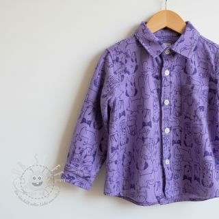 Baumwollstoff FLANNEL Dogs purple