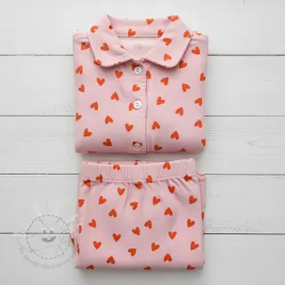 Baumwollstoff FLANNEL Hearts pink